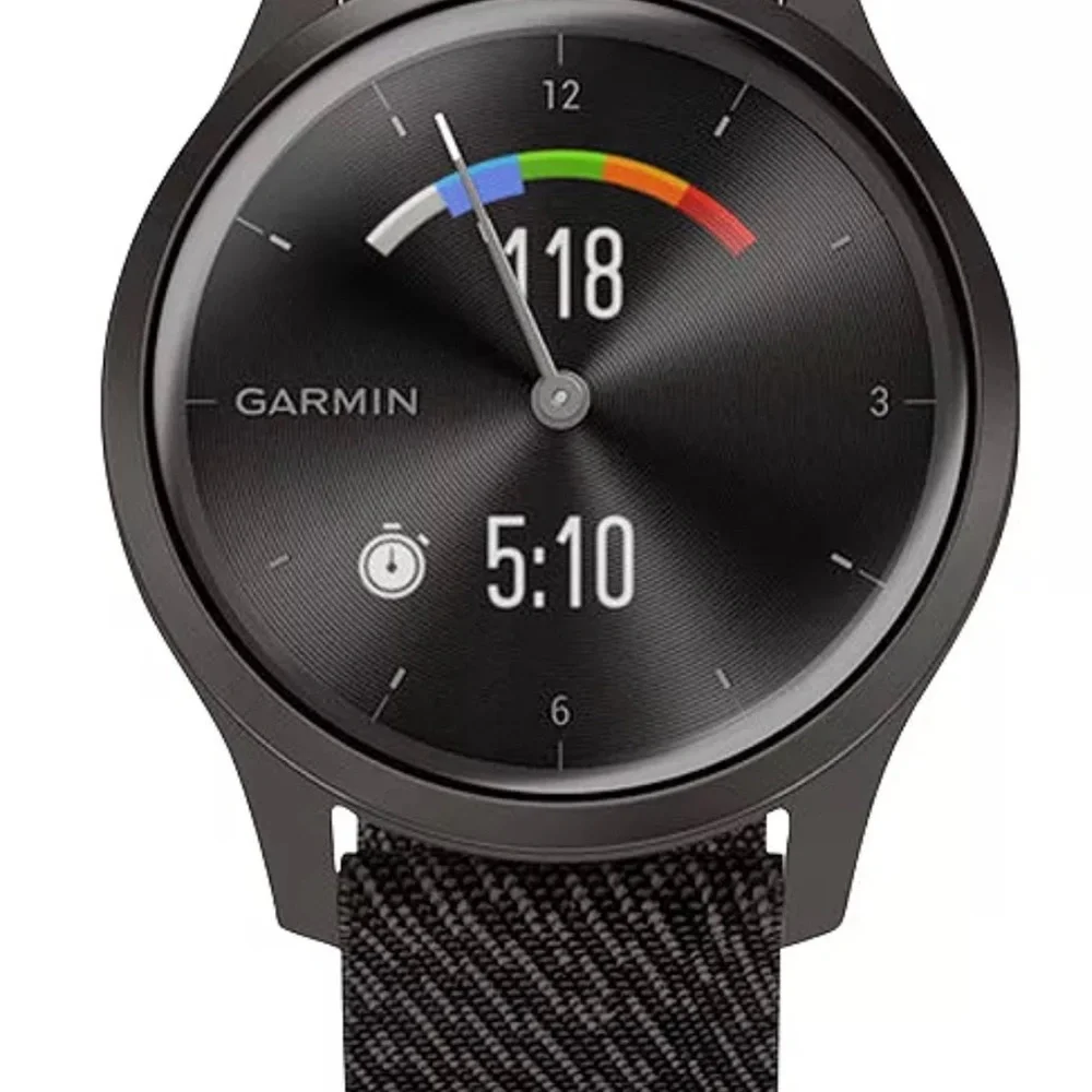 Garmin Unisex Vivomove 3 Style Black Nylon Strap Smart Watch 24.1mm